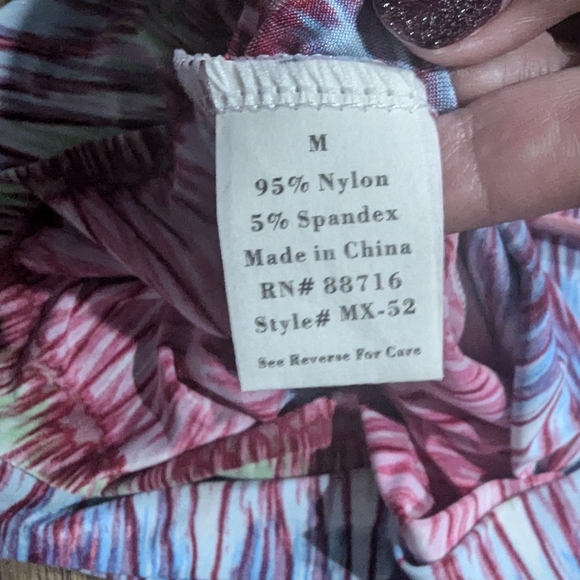 California Woman Bright Pink & Blue Striped Maxi Rayon Dress Size M Colorful - Picture 13 of 16